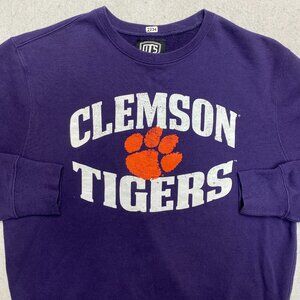 Clemson Tigers Sweatshirt Women's L Purple Crew Neck Pullover Casual NCAA